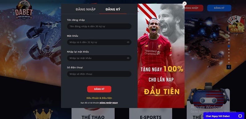 Các bước thực hiện đăng ký Dabet dễ dàng