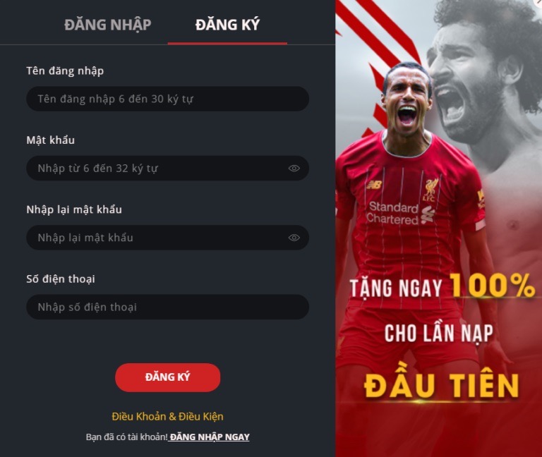 Các bước thực hiện đăng nhập Dabet